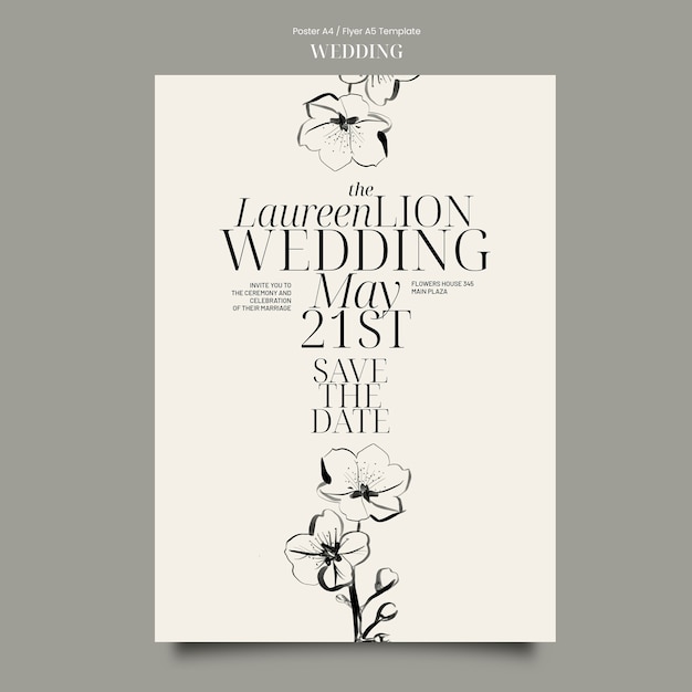 Free PSD wedding template design