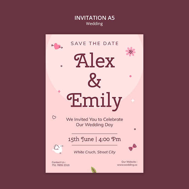 Free PSD wedding template design