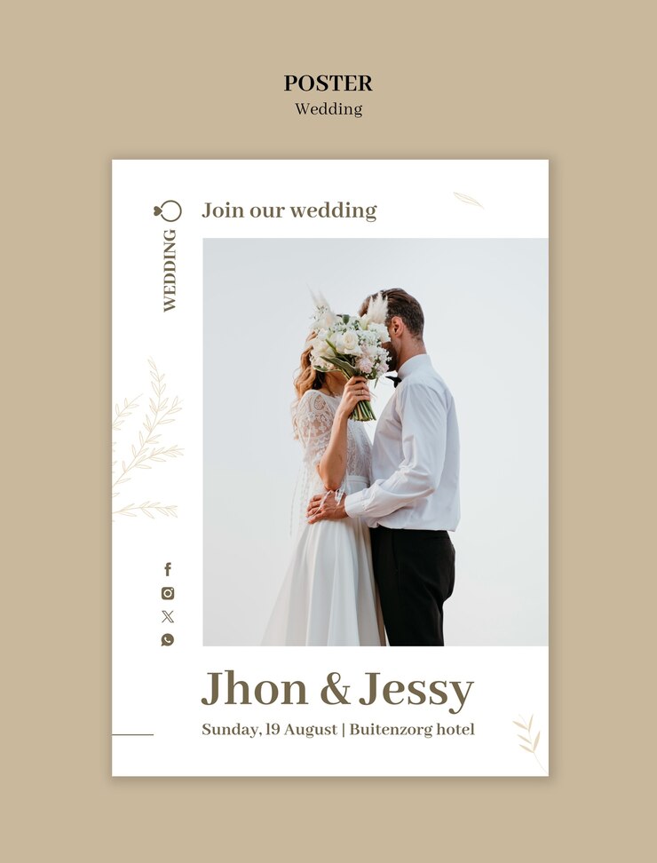Free PSD wedding template design