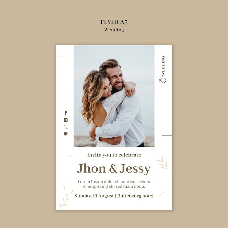 Free PSD wedding template design