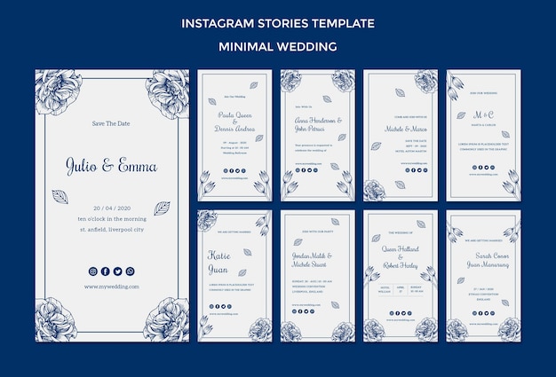 Свадебный шаблон для историй Instagram