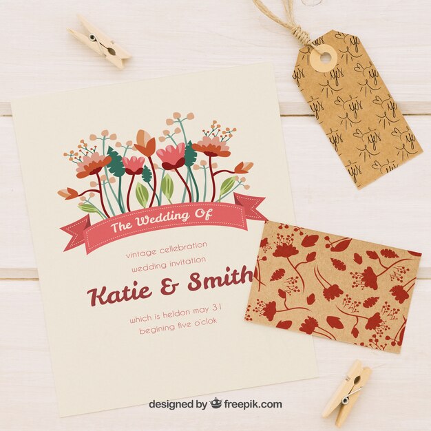 Wedding templates, label and clothespins