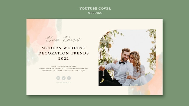 無料PSD 結婚式のyoutubeサムネイルテンプレートのデザイン