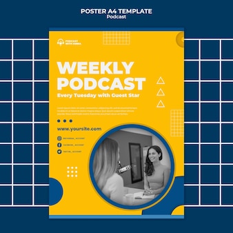 Weekly podcast poster template