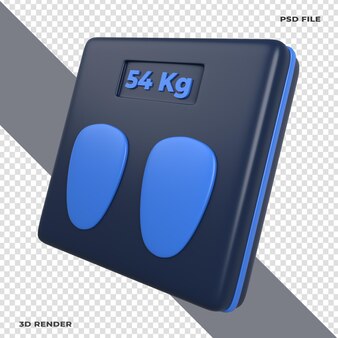 Weigh scale 3d illustration rendered on transparent background