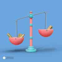 Free PSD weight measurement scale icon isolated 3d render illustration
