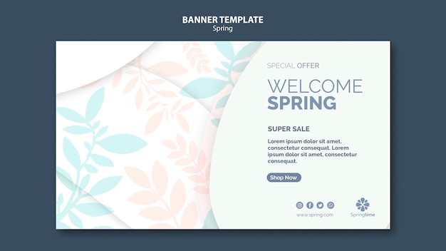 Free PSD welcome spring banner template