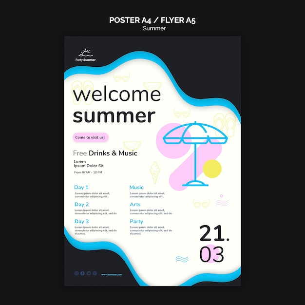 Welcome summer party poster template