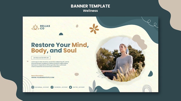 Wellness banner design template