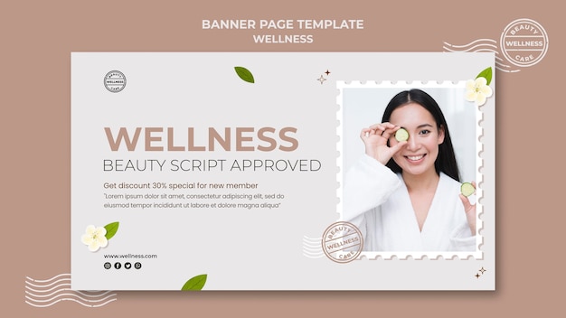 Free PSD wellness banner template with photo