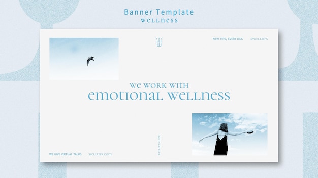 Free PSD wellness banner template with photo