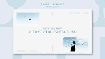 Free PSD wellness banner template with photo