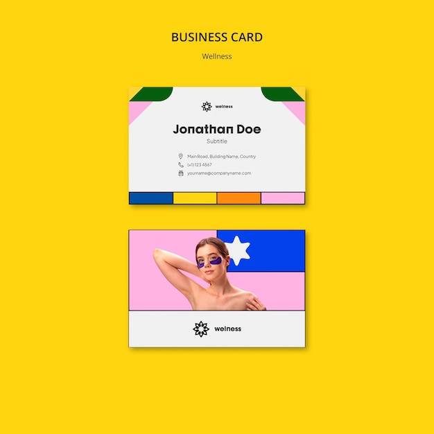 Free PSD wellness concept business card template