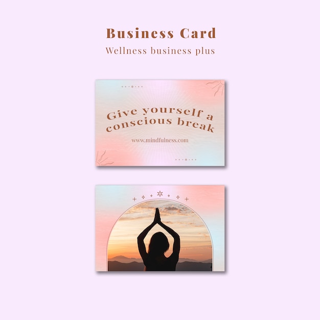 Free PSD wellness concept business card template