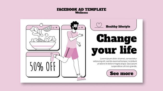 Free PSD wellness concept facebook template