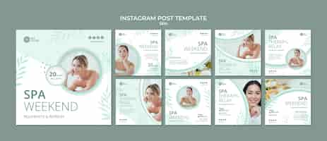 Free PSD wellness concept instagram posts template
