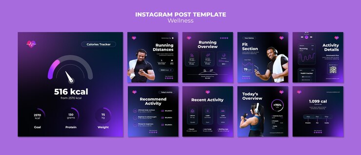 Free PSD wellness concept instagram posts