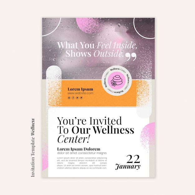 Free PSD wellness concept invitation template