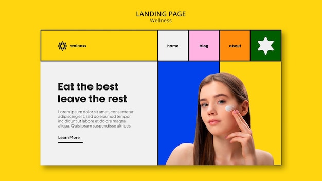 Wellness concept landing page template