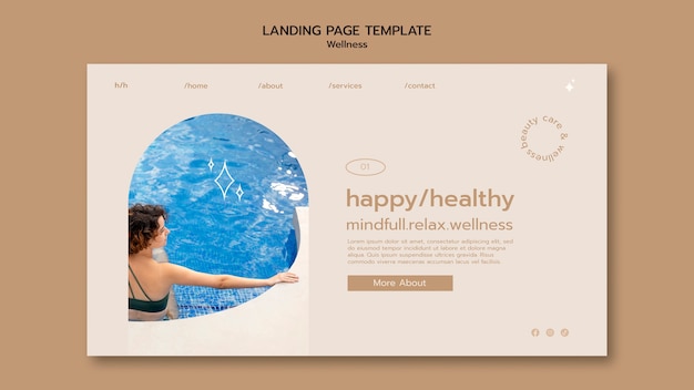 Free PSD wellness concept landing page