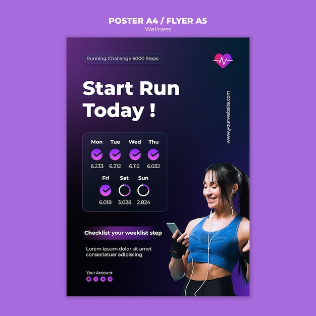 Free PSD wellness concept poster template