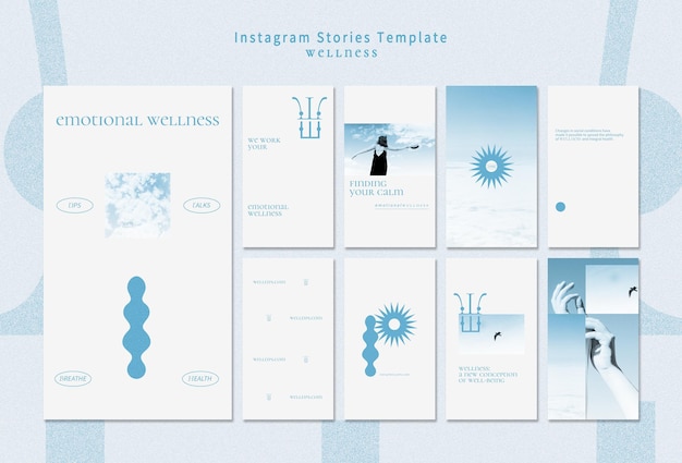 Wellness instagram stories template with photo