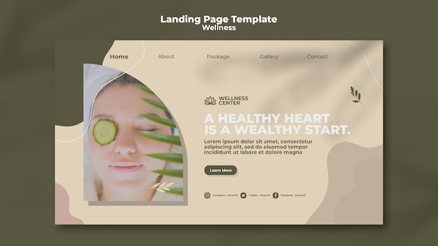 Free PSD wellness landing page template