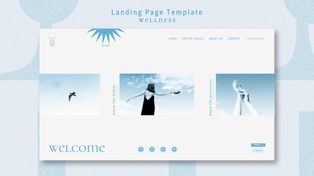 無料PSD 写真付きウェルネスウェブテンプレート