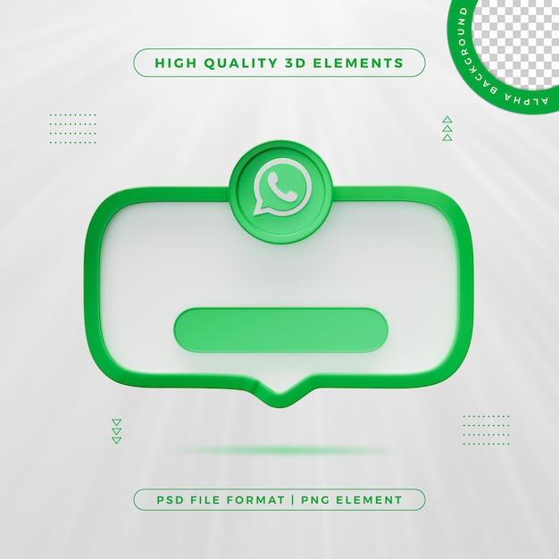 Whatsapp contattaci banner element icon isolato render 3d