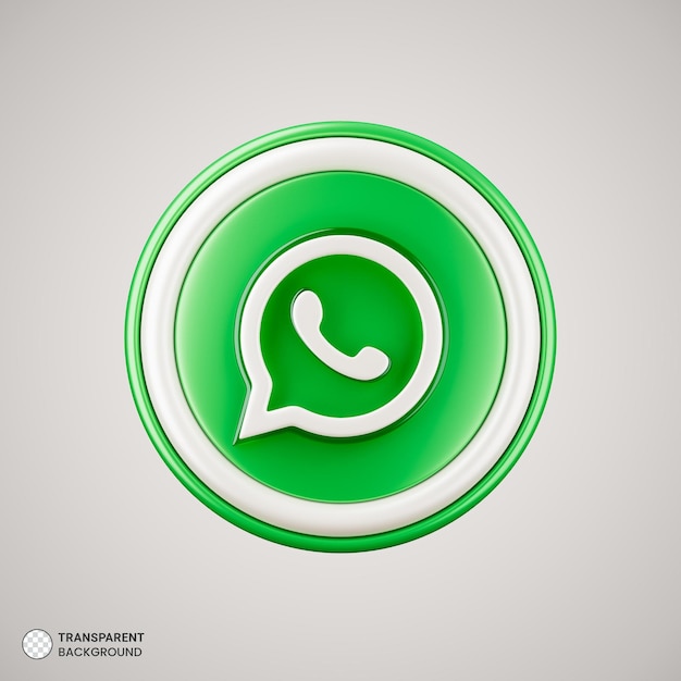 PSD gratuito illustrazione di rendering 3d isolata dell'icona di whatsapp