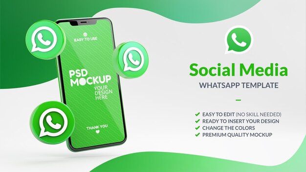 Download Premium Psd Business Page Promotion With 3d Render Whatsapp For Instagram Post Template