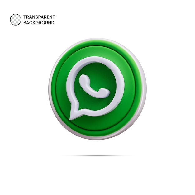 Икона логотипа whatsapp изолирована 3d-илюстрацией