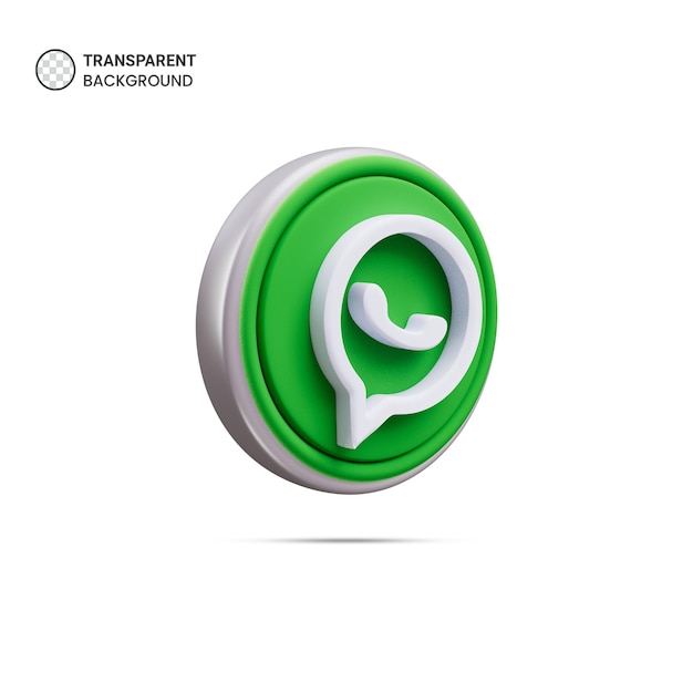 Whatsapp 로고 아이콘 고립 3d 렌더링 일러스트레이션