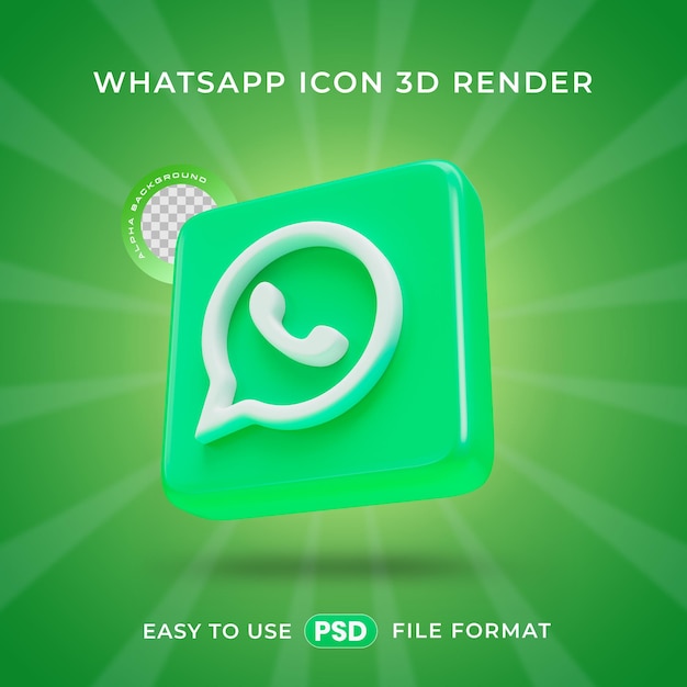 Whatsapp logo icon isolated 3d render illustration