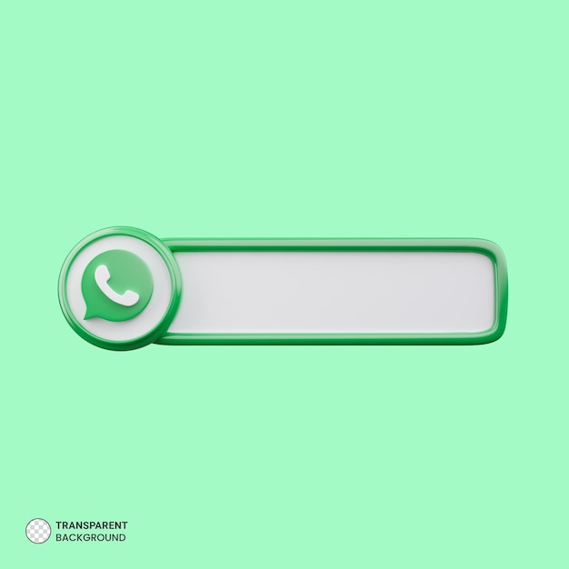 Free PSD whatsapp search bar 3d rendering