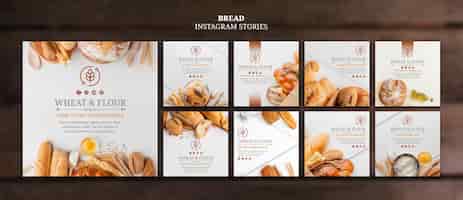 無料PSD 小麦と小麦粉のパンinstagram instagram posts