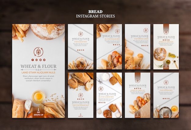 無料PSD 小麦粉パンのinstagramストーリー