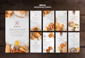 Free PSD wheat and flour bread instagram stories