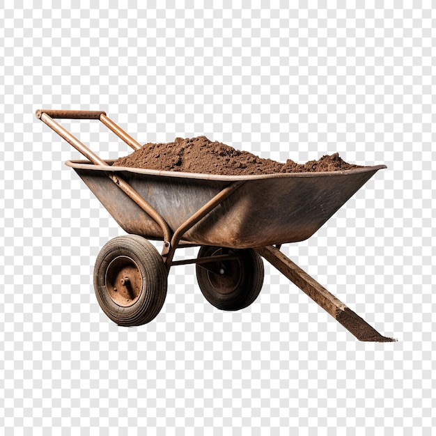 Wheelbarrow isolated on transparent background