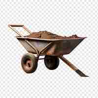 Free PSD wheelbarrow isolated on transparent background