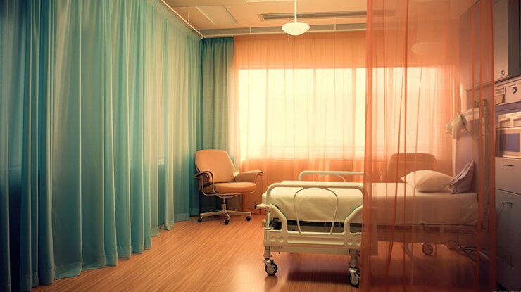 Free PSD wheeled bed behind privacy generative ai