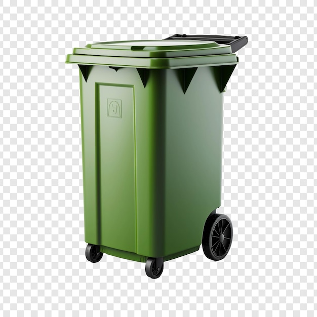 Wheelie bin isolated on transparent background