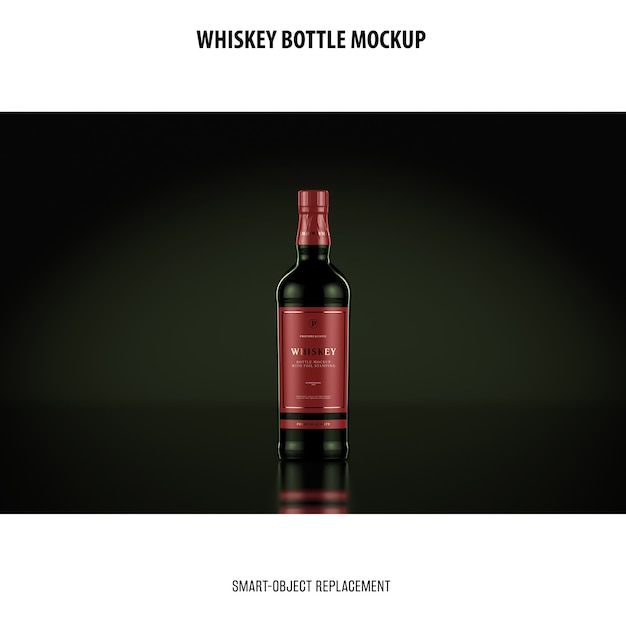 PSD gratuito bottiglia di whisky mockup