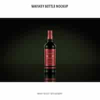 PSD gratuito bottiglia di whisky mockup