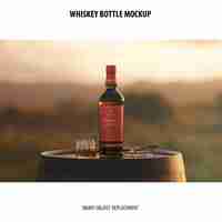 PSD gratuito bottiglia di whisky mockup