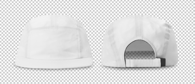 White baseball cap mockup front and back view, template