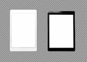PSD gratuito bianco e nero del tablet computer con schermo vuoto