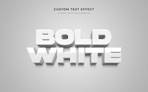 White Bold 3D Text Effect