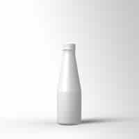 Free PSD white bottle template design