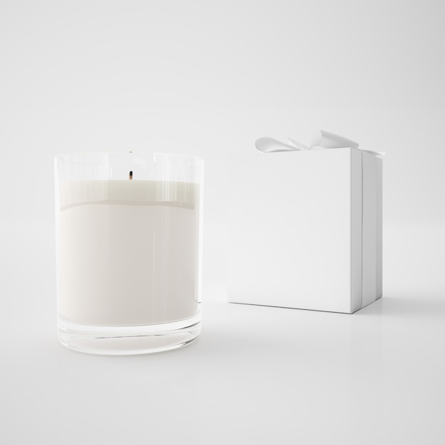 White box and candle